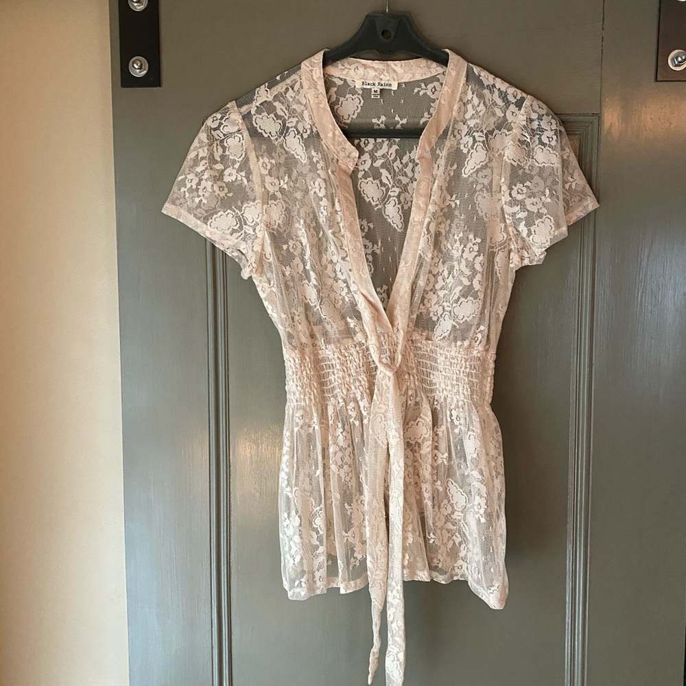 Pink lace blouse